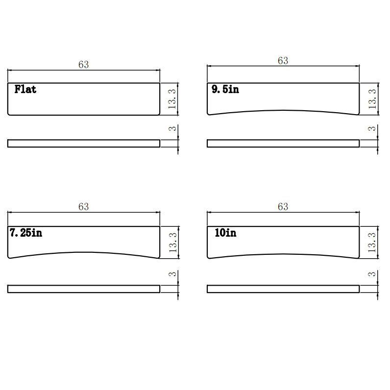 Luthier Tool-PSAZ002 Guyker Guitar Fret Press Inserts, 304 Stainless Steel Fingerboard Radian Fret Insert Luthier Tool for Acoustic Electric Guitar Bass