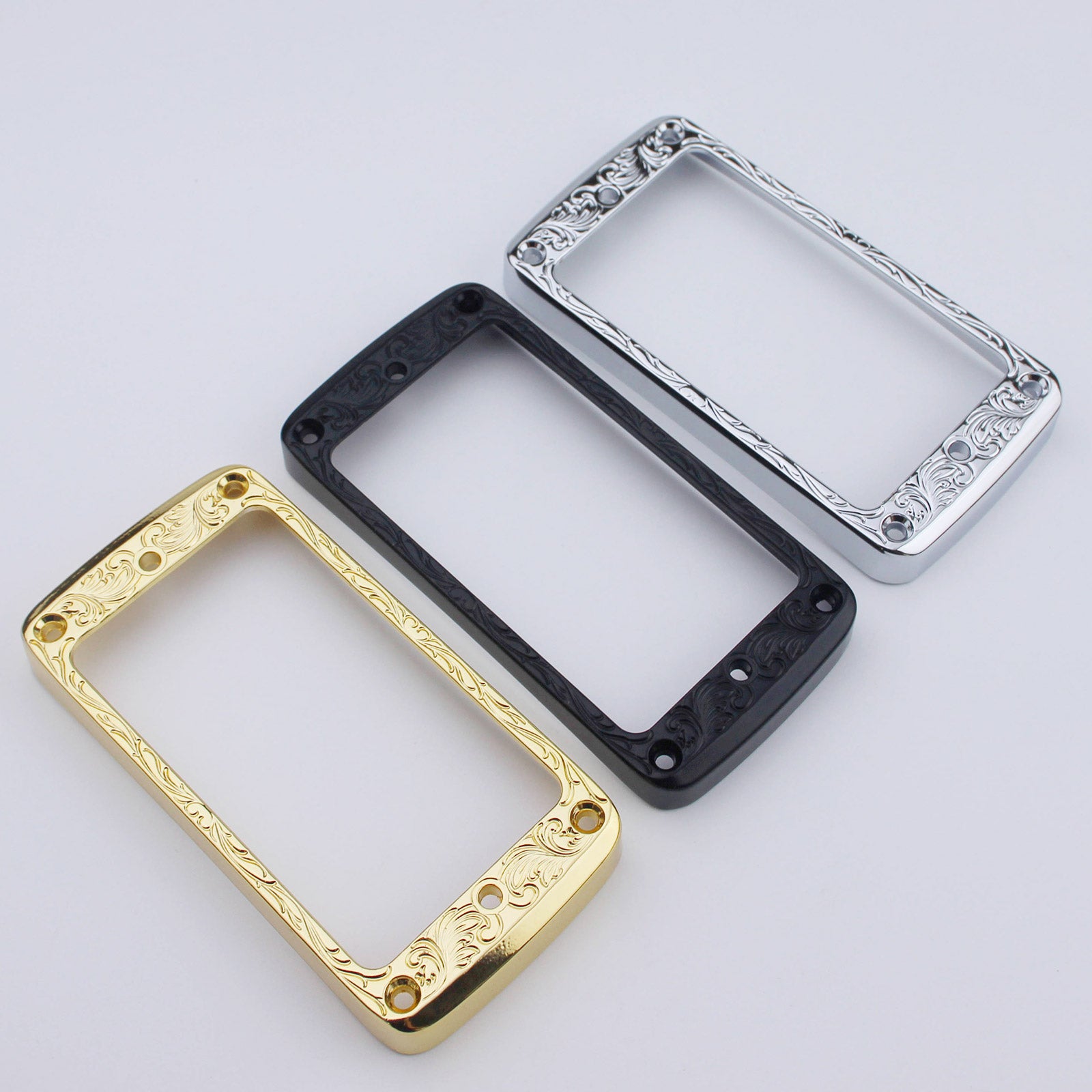 2PCs Pickup Mounting Rings For Humbucker Metal Bridge And Neck Pickups Cover Frame Curved Set With LP Electric Guitar
