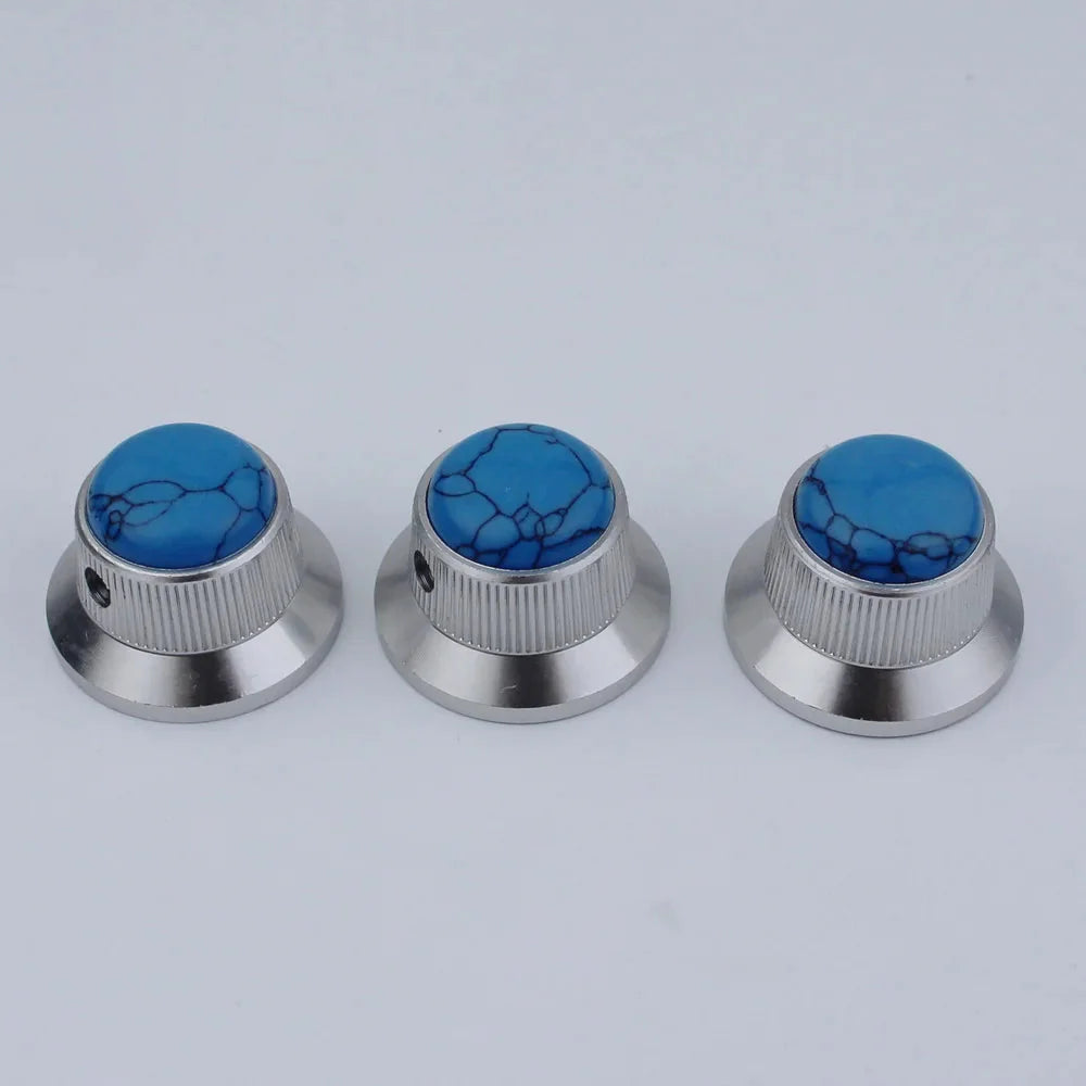 CKB020 Electric Guitar Bass Metal Control Volume Knob Hat Type Opal Stone Surface