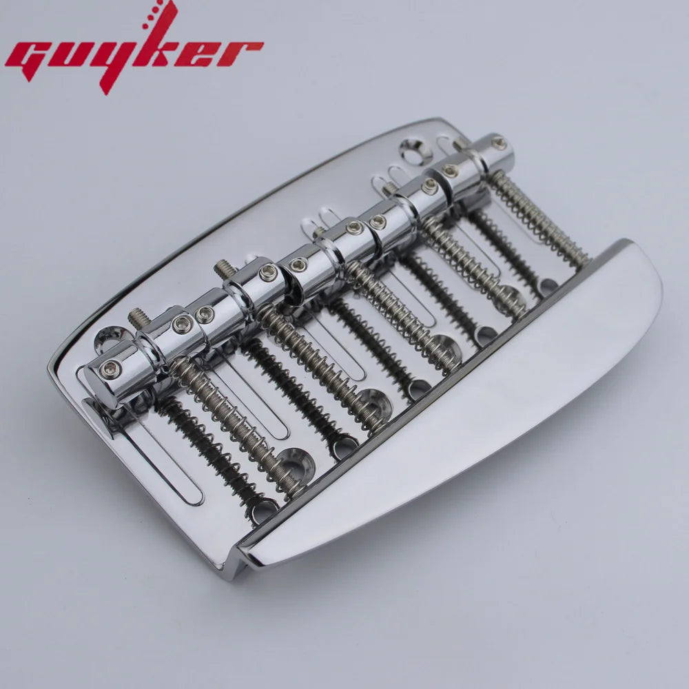 GB2013 Chrome 5 String Hard Tail Fixed Bass Brass Bridge