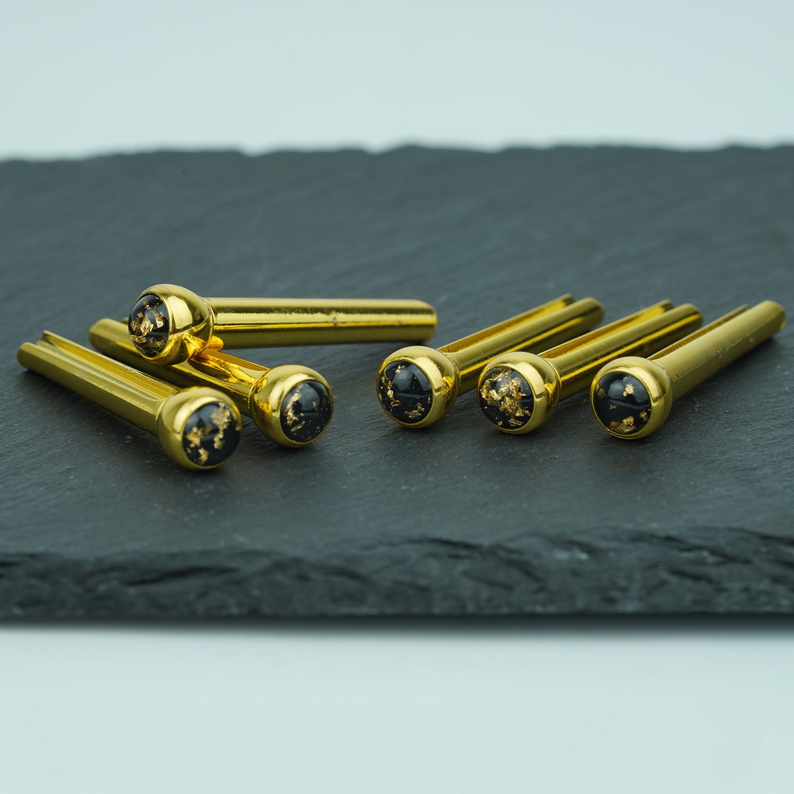 Guyker GX-002 Acoustic Guitar Bridge Pins with Gold Foil Pattern