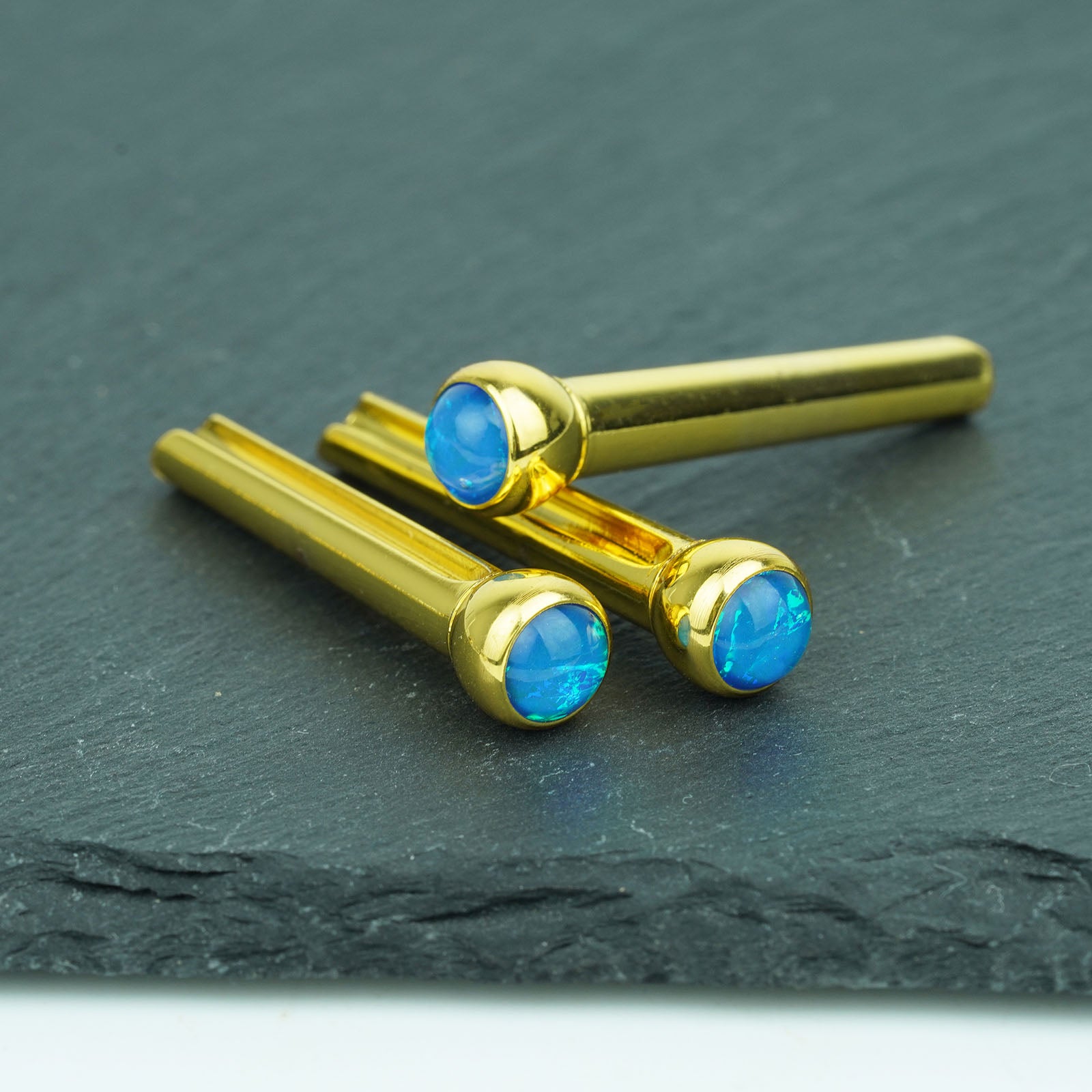 Guyker GX-004 Acoustic Guitar Bridge Pins with Blue Sparkle Diamond Fragments