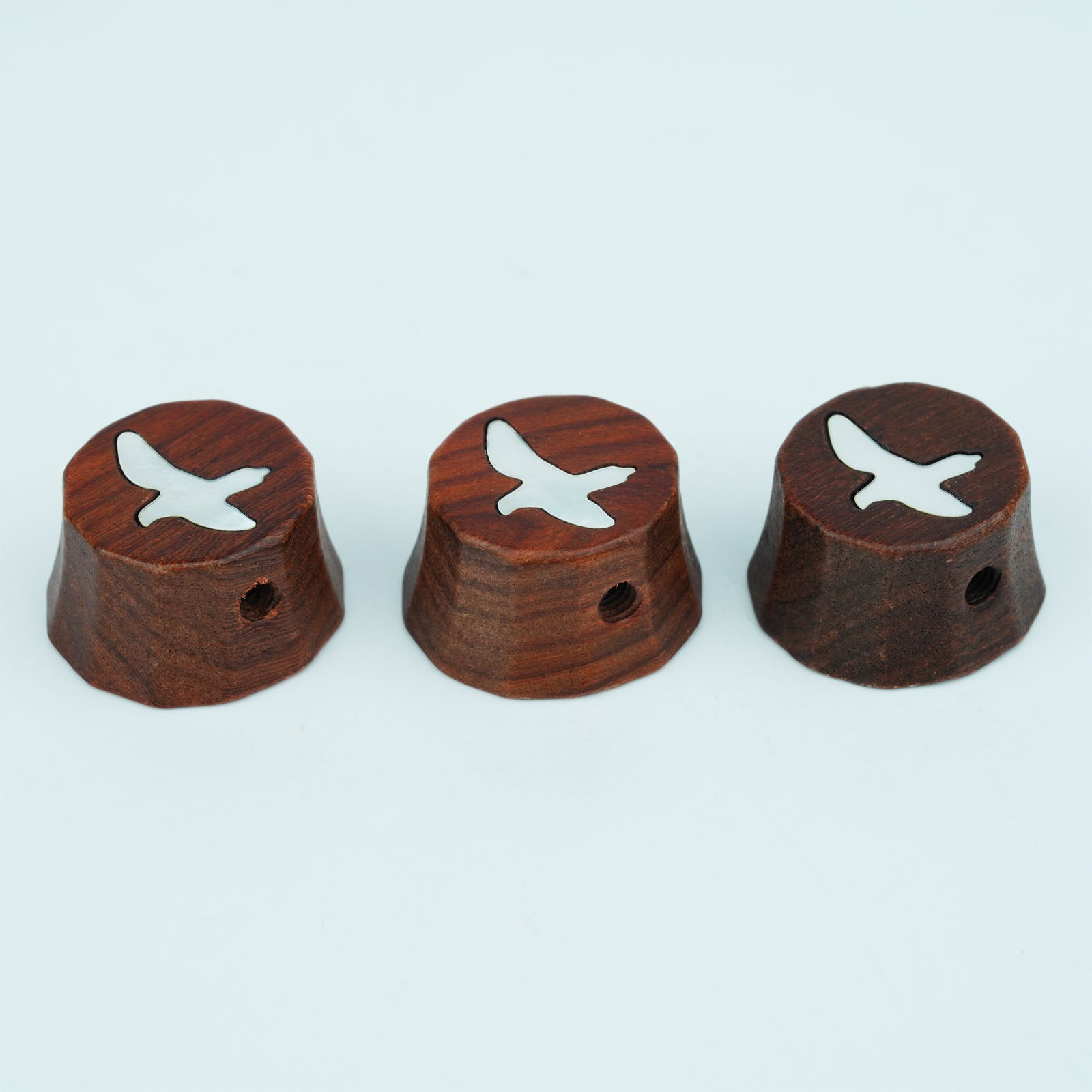 Guyker WK014 PRS Style Potentiometer Knob Surface Redwood Blackwood with Bird Pattern