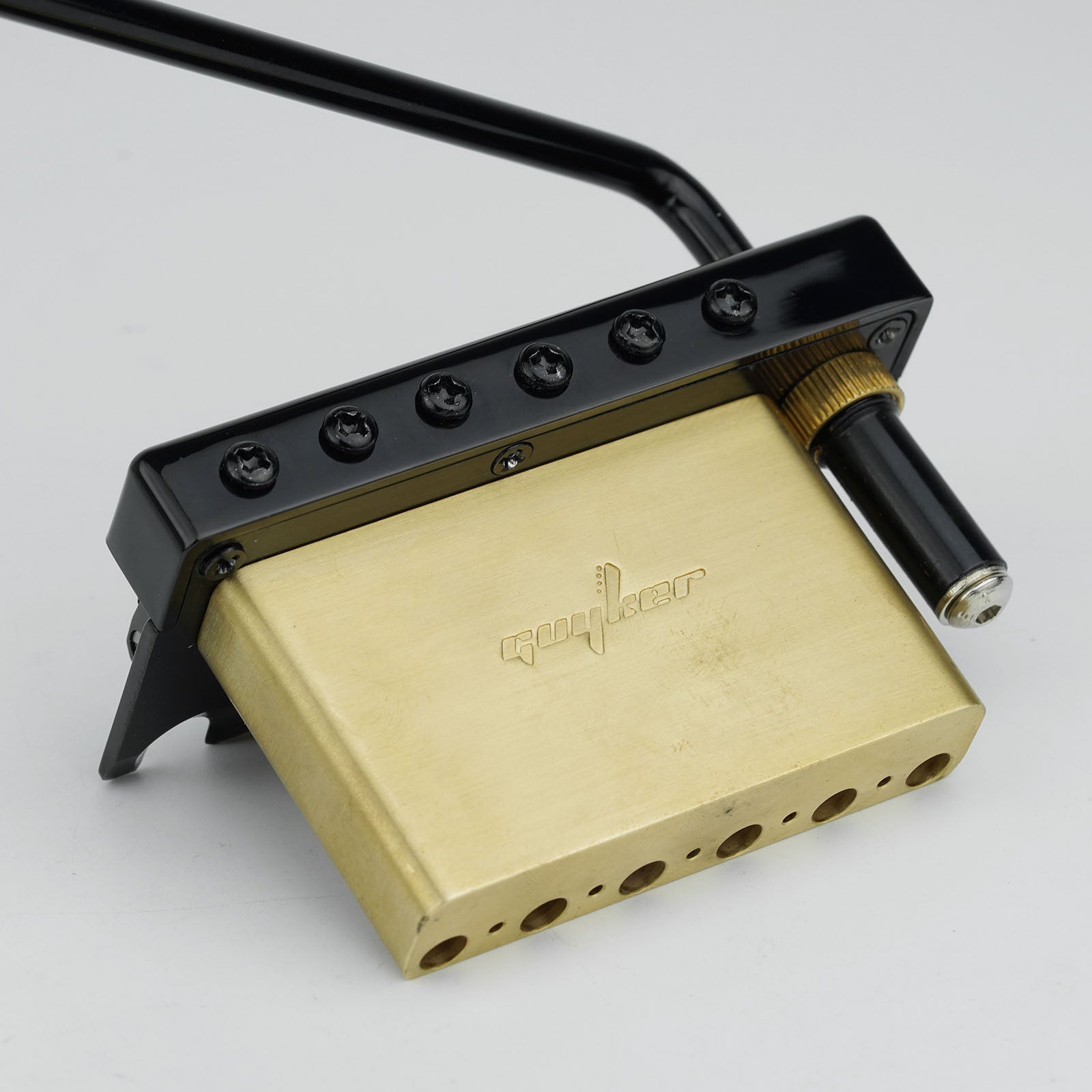 Guyker GG1009-T Non-locking 2 Point Guitar Tremolo Bridge with Brass Saddle Brass Block for Fender Strat