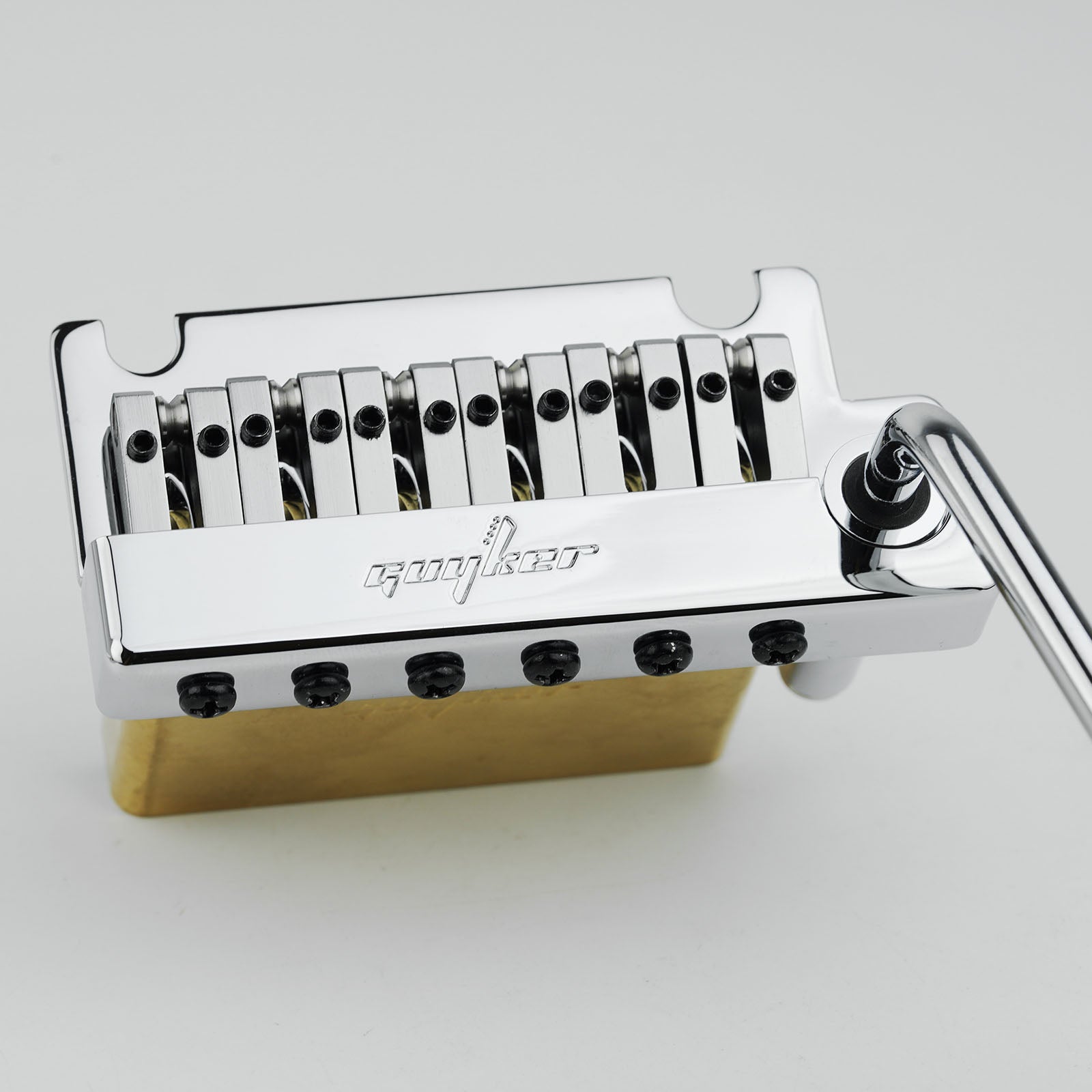 Guyker GG1009-T Non-locking 2 Point Guitar Tremolo Bridge with Brass Saddle Brass Block for Fender Strat