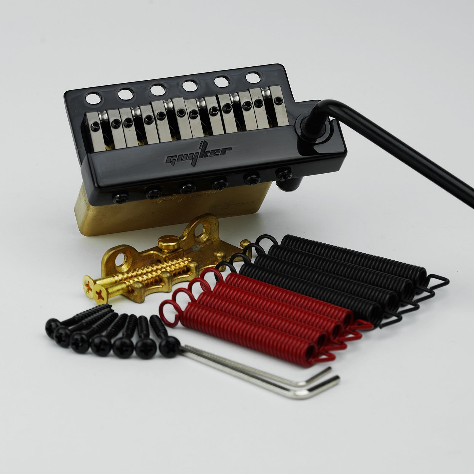 Guyker GG1009A-T Non-locking 2 Point Guitar Tremolo Bridge with Brass Saddle Brass Block for Fender Strat