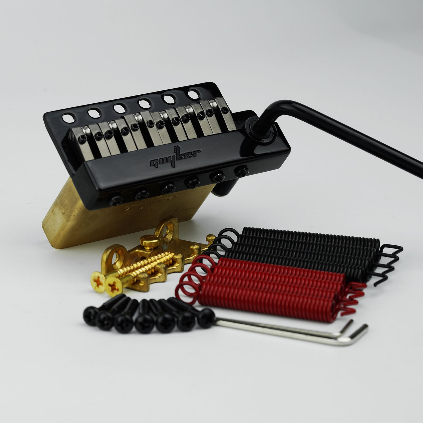 Guyker GG1009A-T Non-locking 2 Point Guitar Tremolo Bridge with Brass Saddle Brass Block for Fender Strat