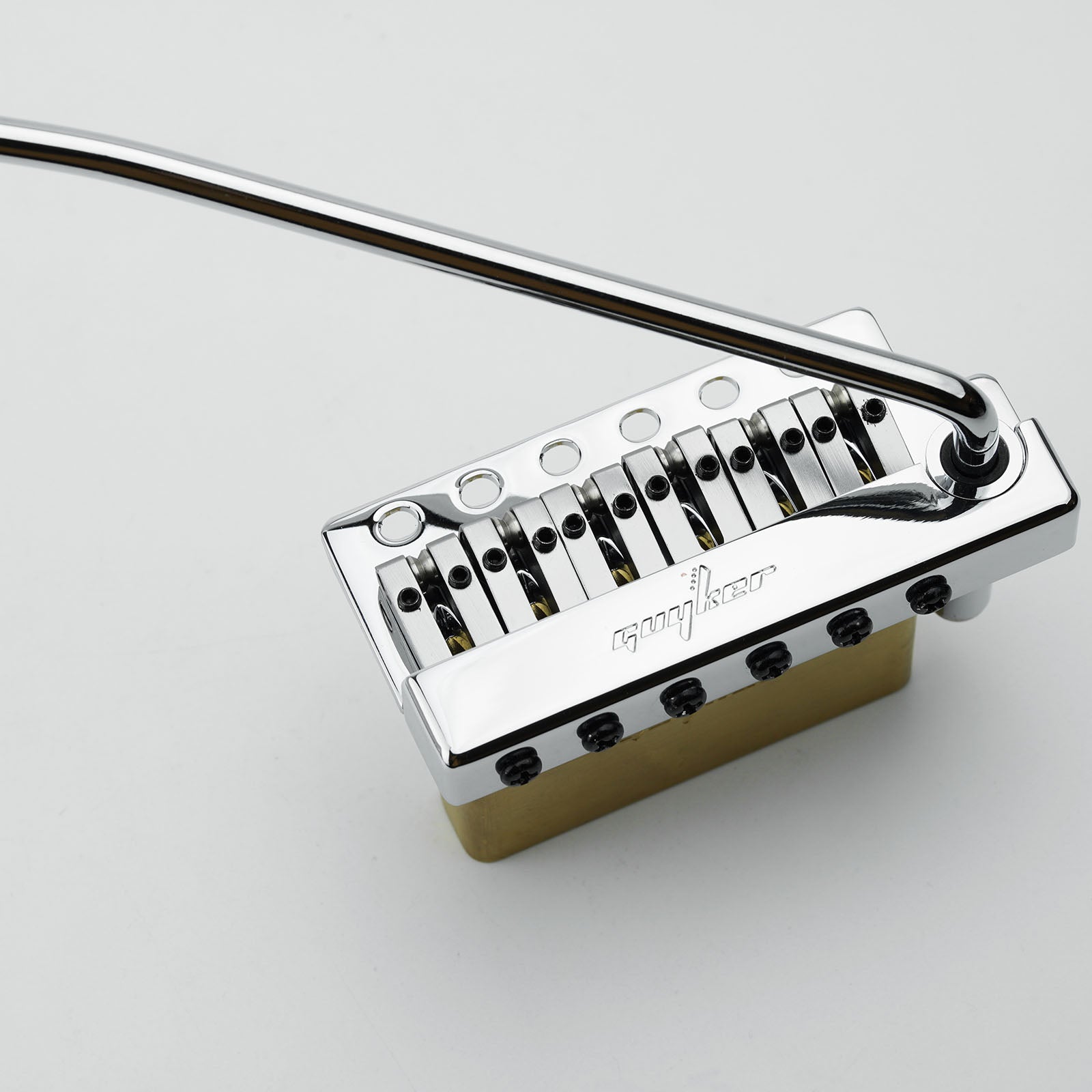 Guyker GG1009A-T Non-locking 2 Point Guitar Tremolo Bridge with Brass Saddle Brass Block for Fender Strat