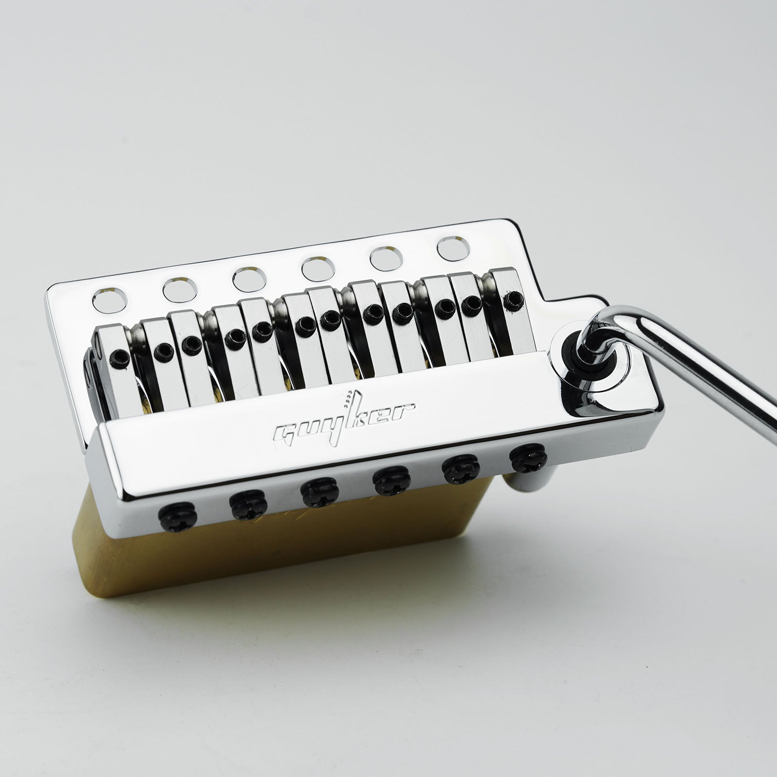 Guyker GG1009A-T Non-locking 2 Point Guitar Tremolo Bridge with Brass Saddle Brass Block for Fender Strat