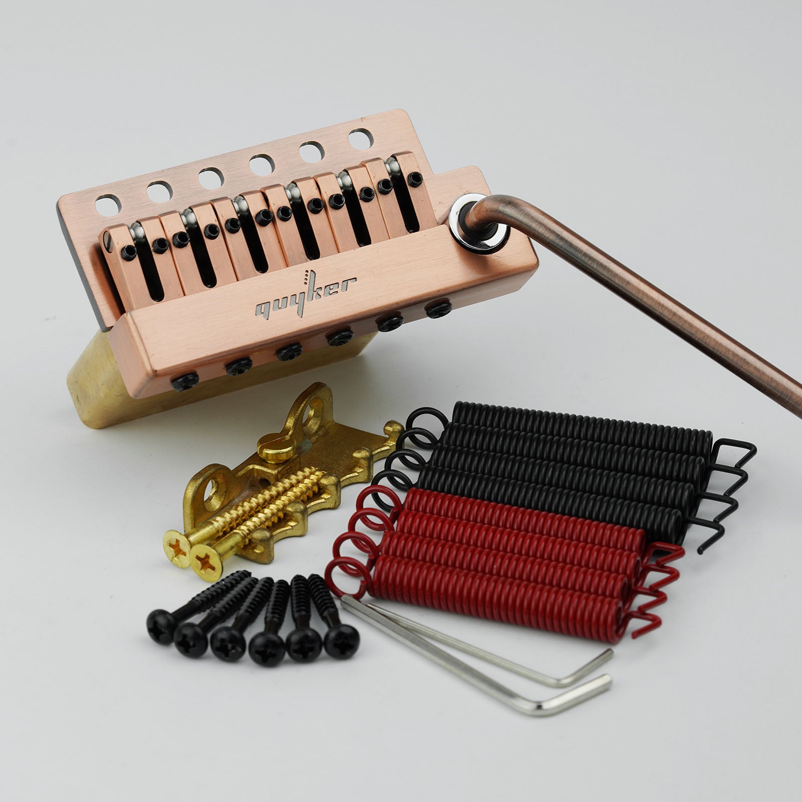 Guyker GG1009A-T Non-locking 2 Point Guitar Tremolo Bridge with Brass Saddle Brass Block for Fender Strat