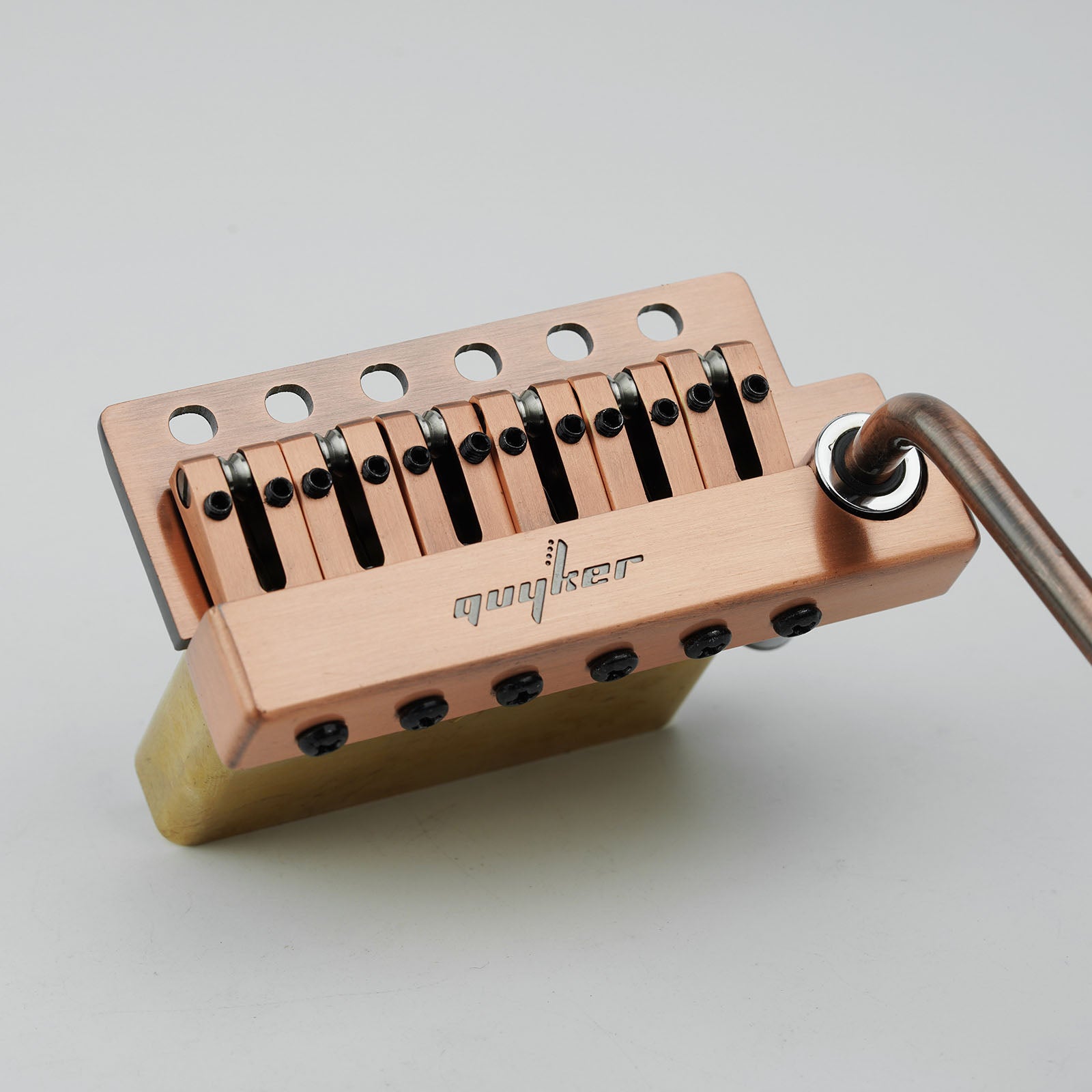 Guyker GG1009A-T Non-locking 2 Point Guitar Tremolo Bridge with Brass Saddle Brass Block for Fender Strat