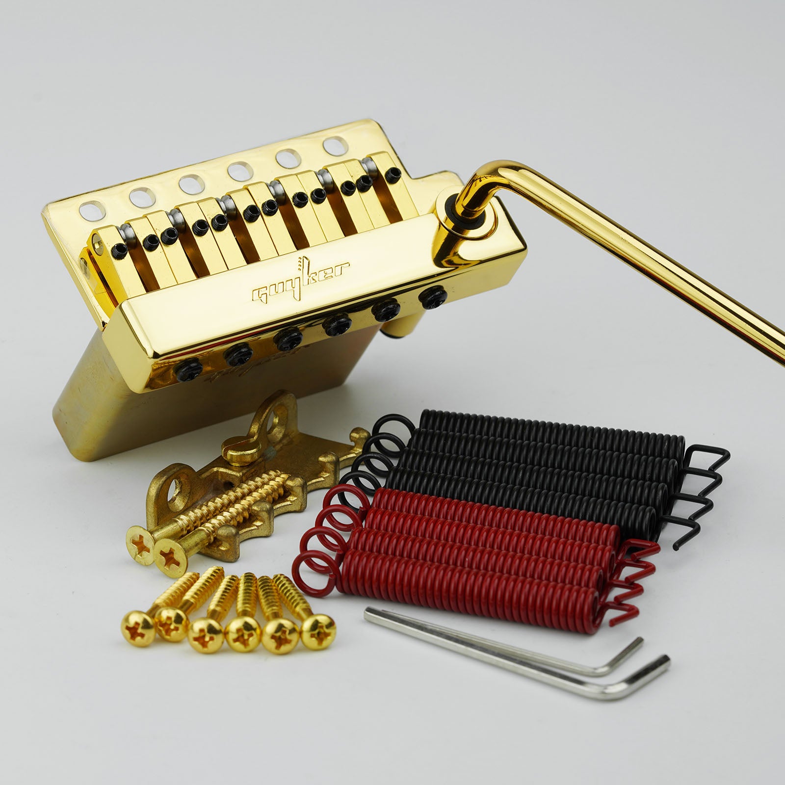 Guyker GG1009A-T Non-locking 2 Point Guitar Tremolo Bridge with Brass Saddle Brass Block for Fender Strat