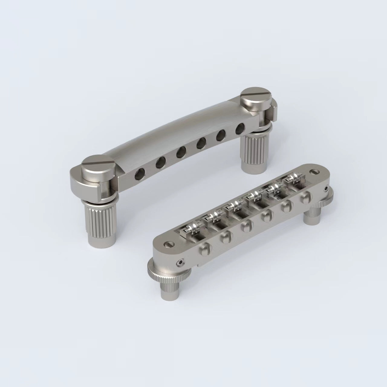 Guyker GS001+GM015-Ti Titanium Tune-O-Matic Bridge+Stop Bar Tailpiece with Anchors and Studs for LP SG Guitars