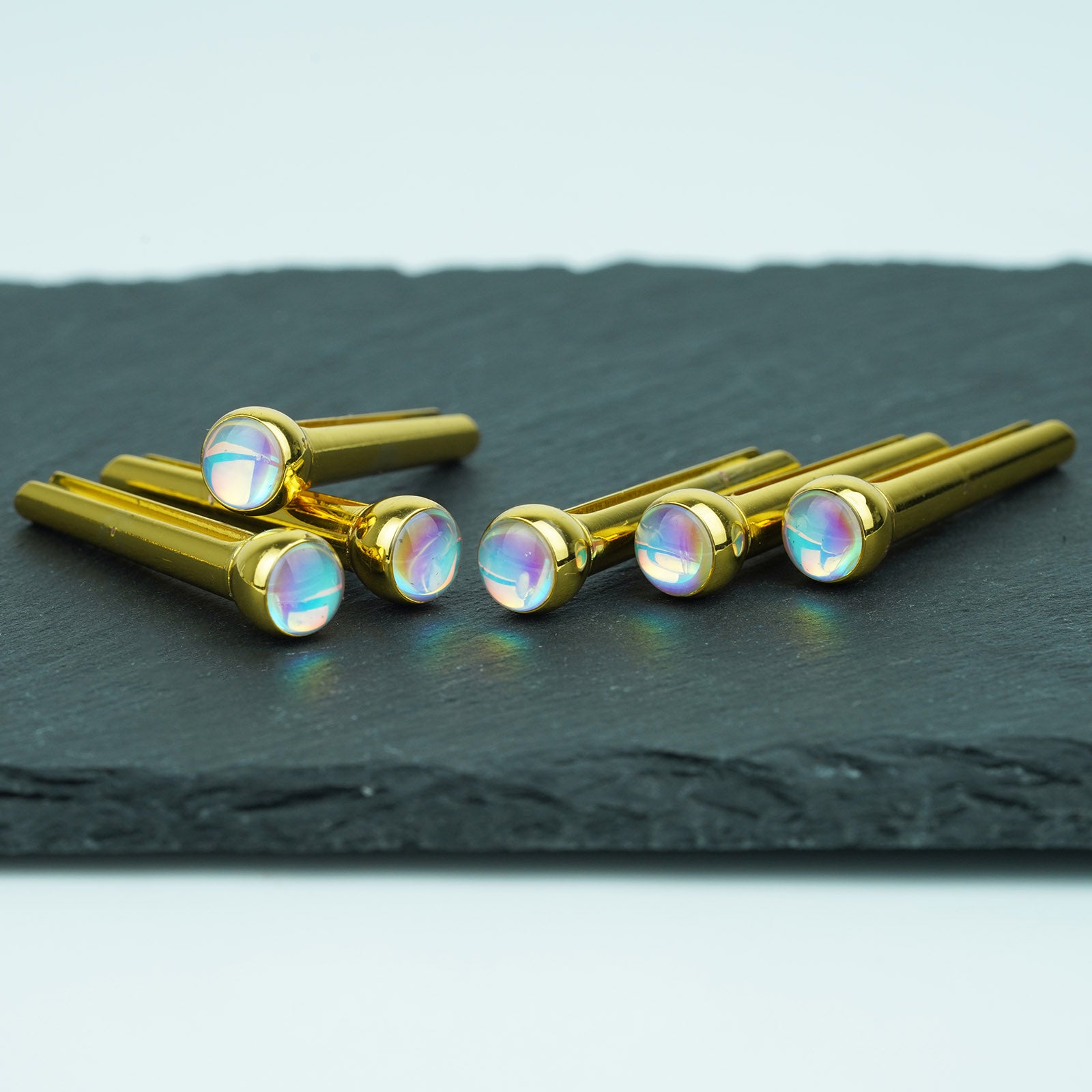 Guyker GX-003 Acoustic Guitar Bridge Pins with Glowing Rainbow Radiant Glow