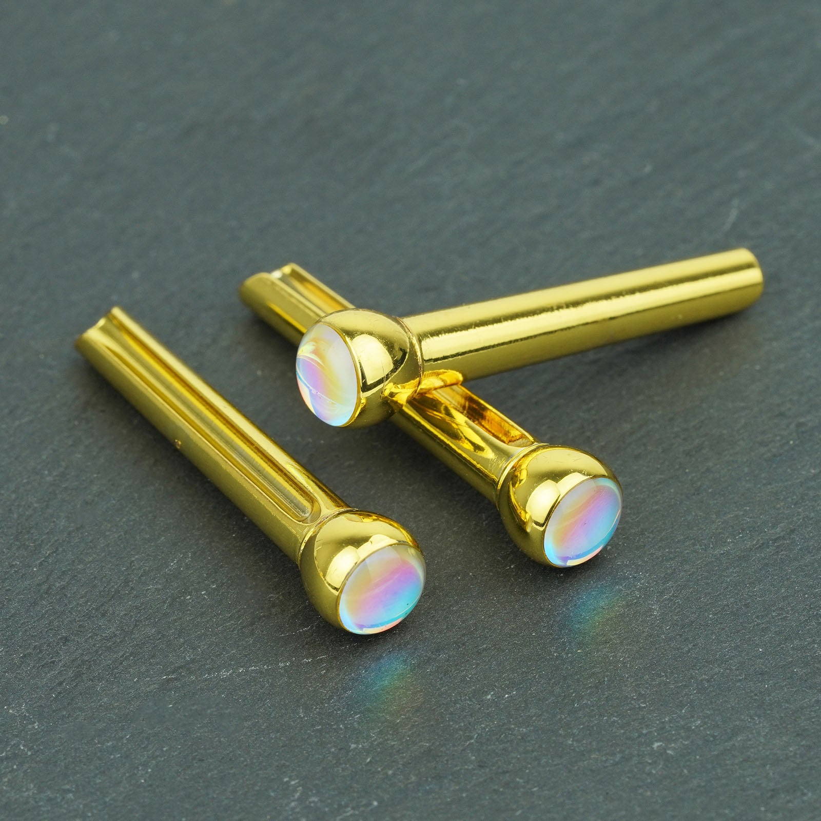 Guyker GX-003 Akustikgitarre Steg-Pins mit Leuchtendem Regenbogenstrahlen