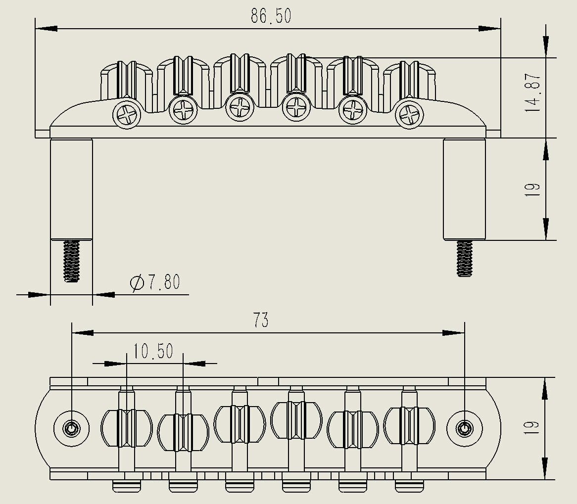 Guitar Bridge-New-001 6 String Guitar Bridge Roller Bridge For Jazzmaster 9.5" Radius