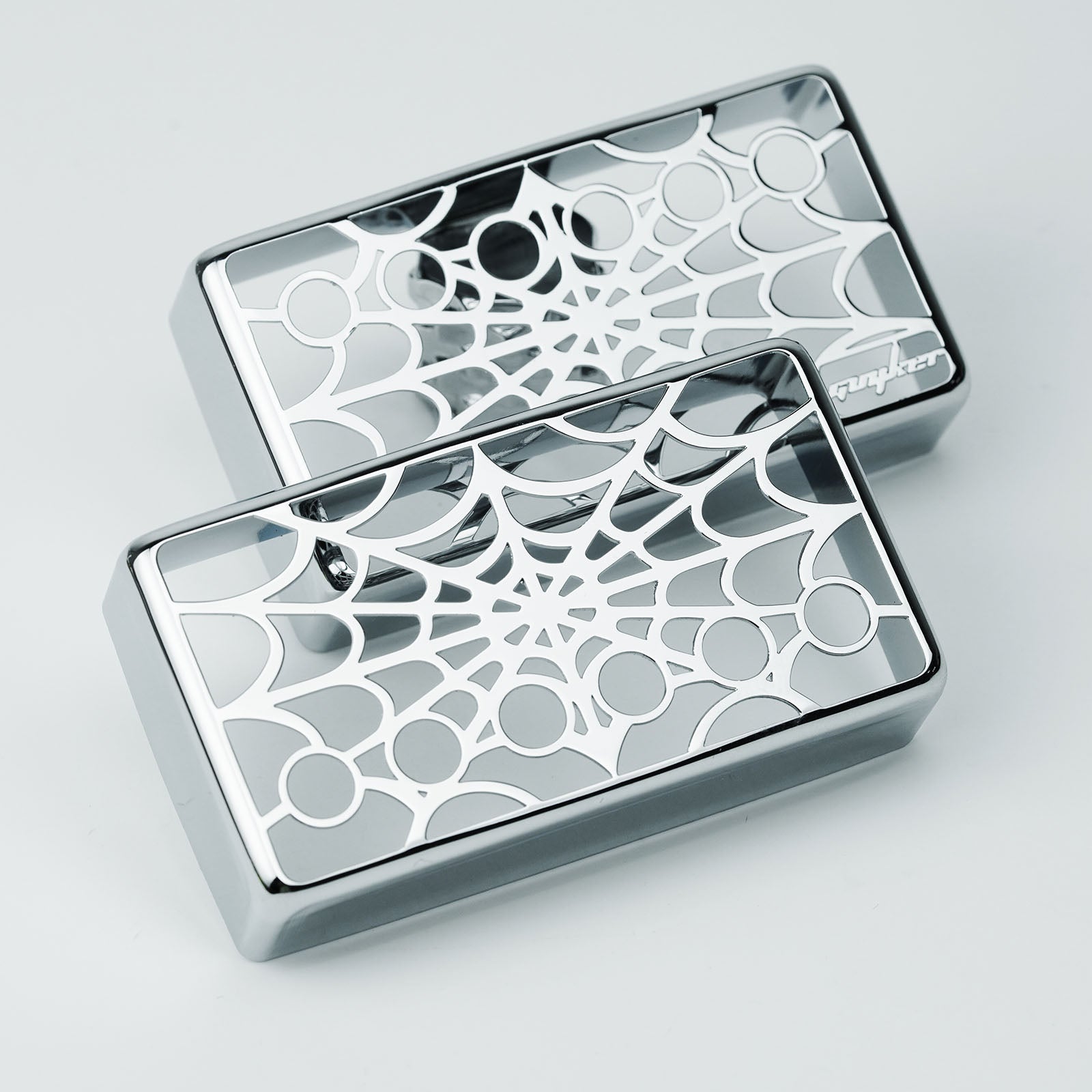 Guyker PC009 50-52MM Nickel Silver Material Humbucker Spider Web Hollow Design Guitar Pickup Covers Set