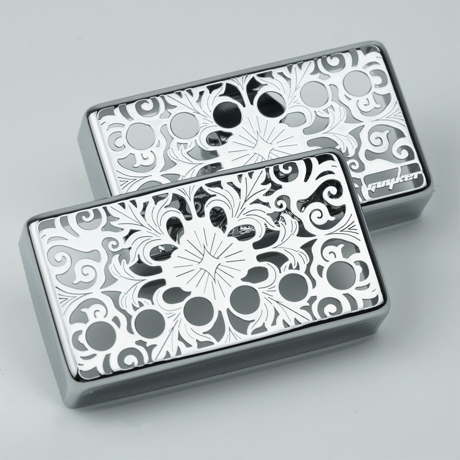 Guyker PC010 50-52MM Nickel Silver Material Humbucker Kaleidoscope Pattern Hollow Design Guitar Pickup Covers Set