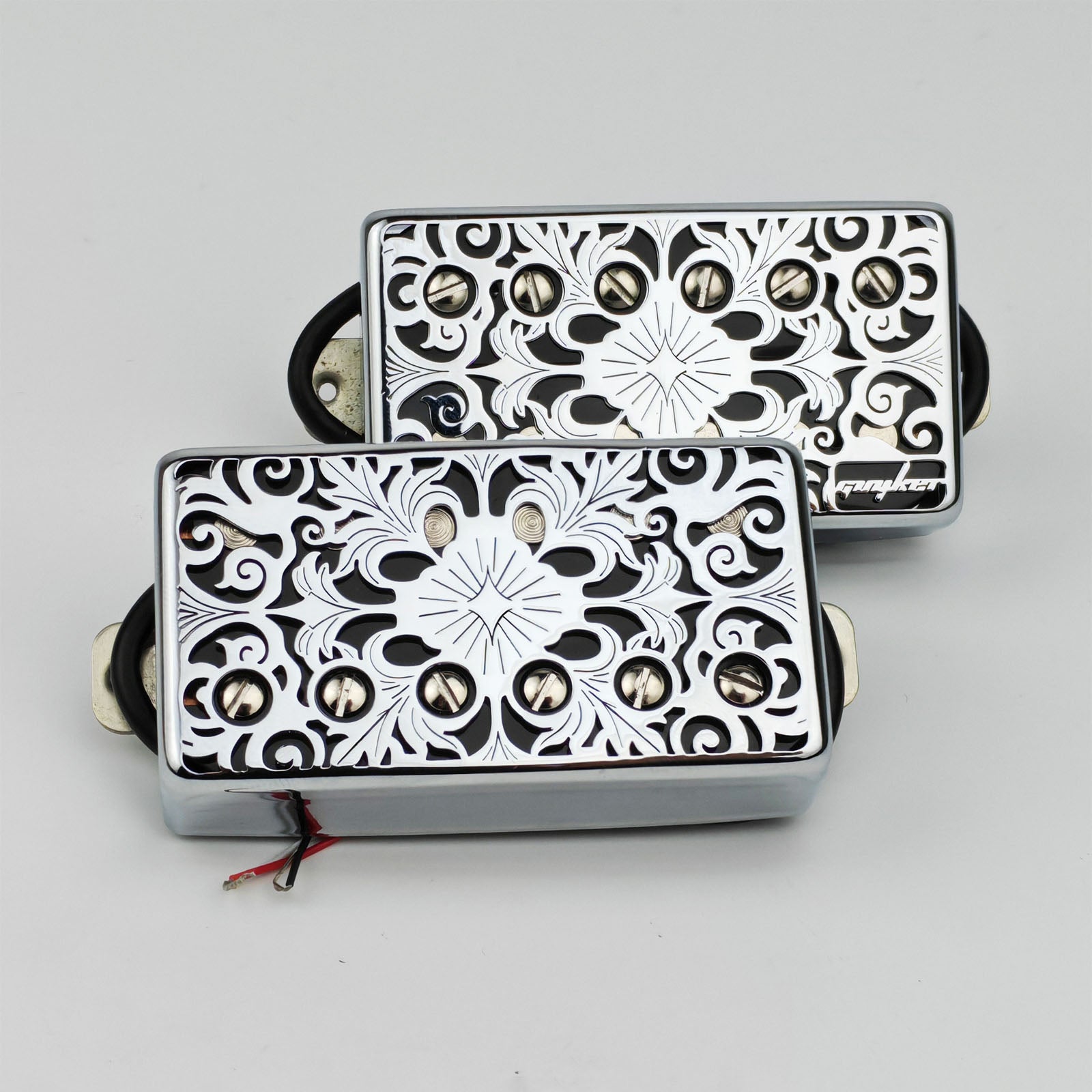 Guyker PC010 50-52MM Nickel Silver Material Humbucker Kaleidoscope Pattern Hollow Design Guitar Pickup Covers Set