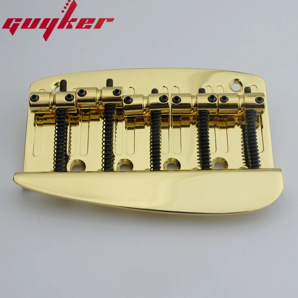 GB2013 Chrome 5 String Hard Tail Fixed Bass Brass Bridge