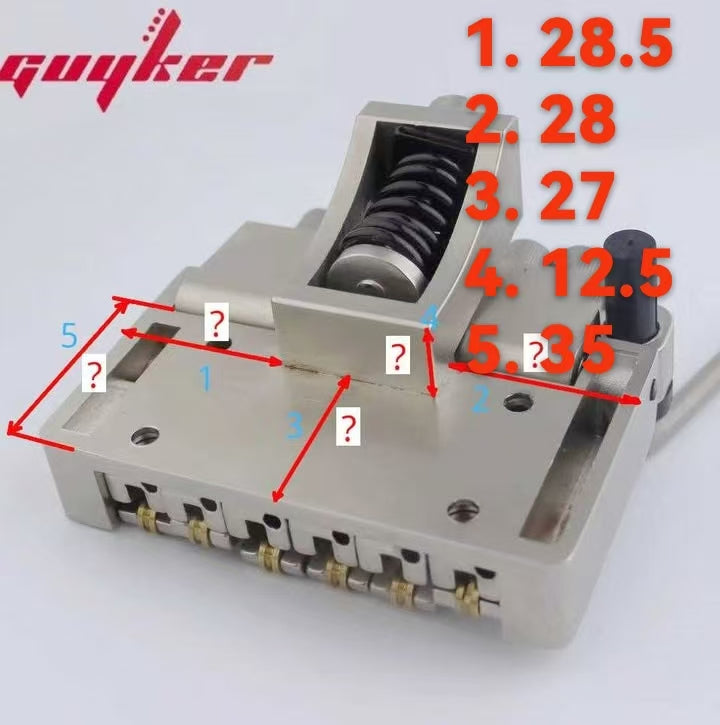 Puente de Tremolo Roller Saddle Sin Cabeza de 6 Cuerdas Guyker para Accesorios de Guitarra Sin Cabeza W1003 Negro